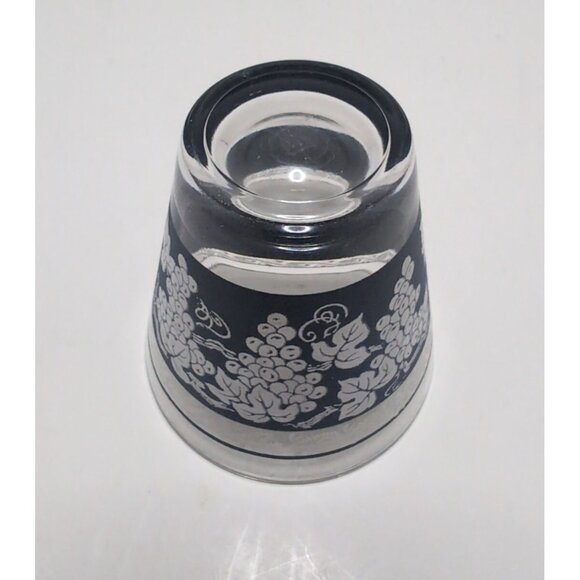 Hazel Atlas 1960s Blue Grape Pattern Glassware Cocktail Barware Vintage Set of 6 - Picture 4 of 16